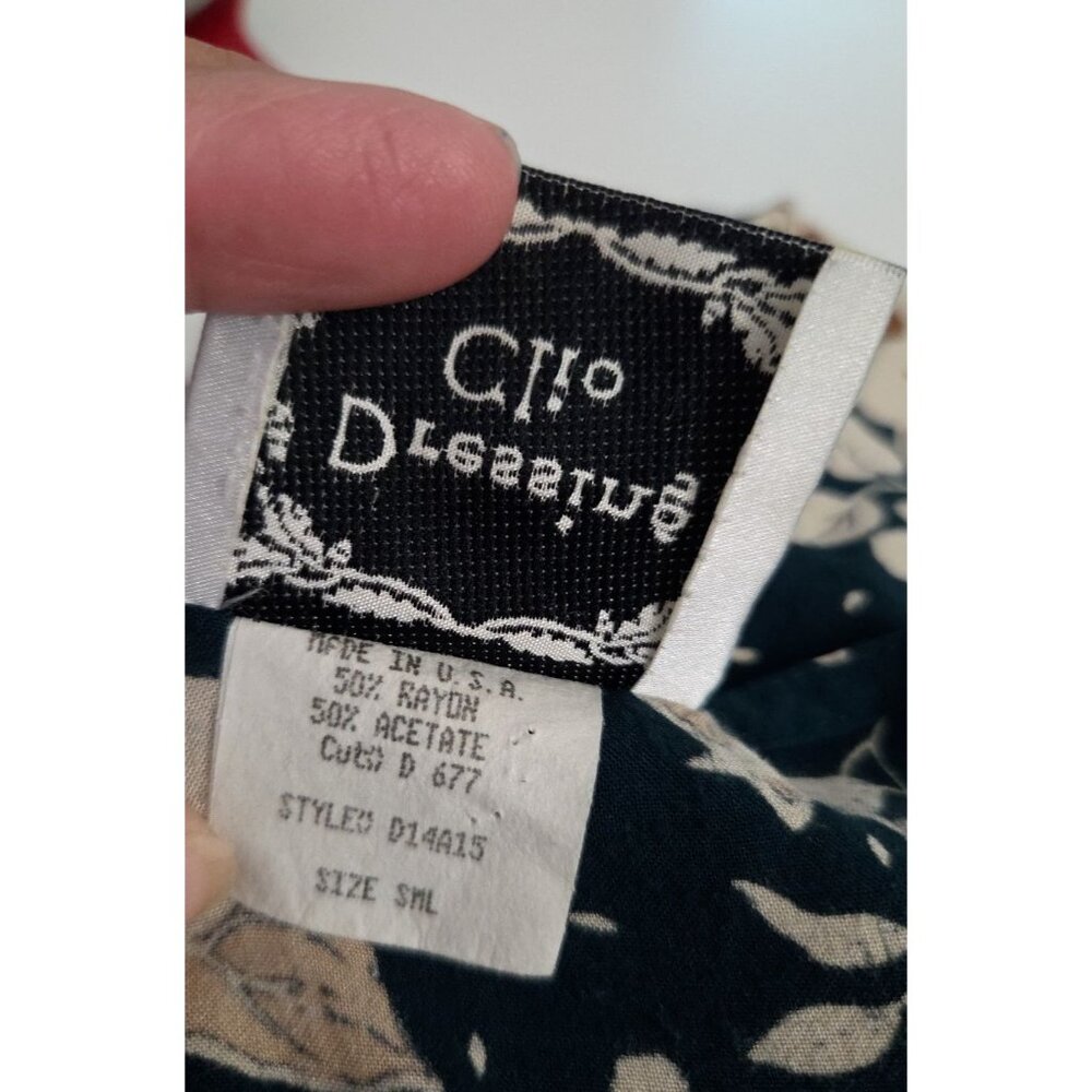Women’s Casual Dress w/Front Pockets Vintage Dressing Clio Floral Green - Picture 6 of 8
